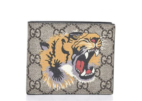 gucci beige gg supreme tiger wallet|Gucci Bifold Wallet GG Supreme Tiger Beige in .